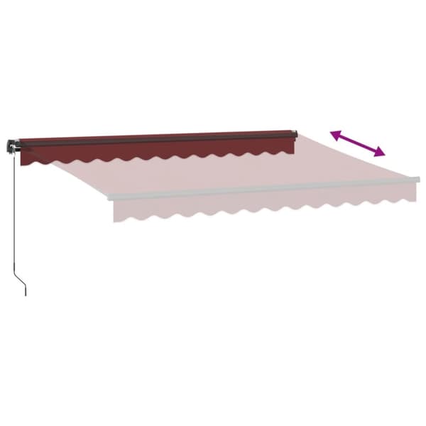 Käsin kelattava markiisi LEDit viininpunainen 350x250 cm