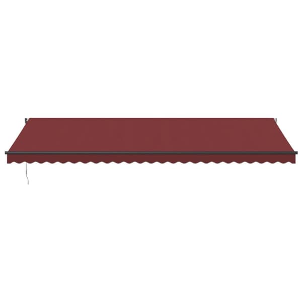 markise med LED-lys 600x300 cm automatisk betjening bordeaux