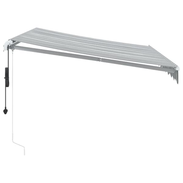 Markis automatiskt infällbar antracit&vit 300x250 cm