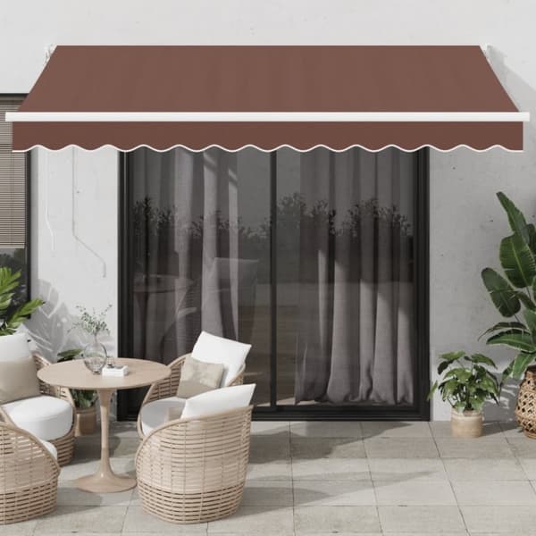 Markis automatiskt infällbar brun 350x250 cm
