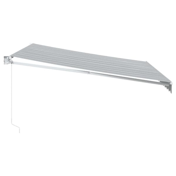 Markis infällbar antracit och vit 4x3 m tyg&aluminium