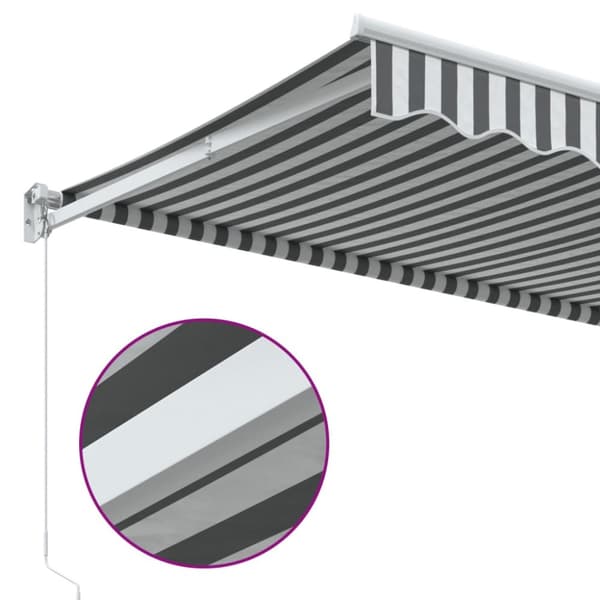 Markis infällbar antracit och vit 4x3 m tyg&aluminium