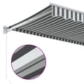 Miniatyrbild 7 av 9: Markis infällbar antracit och vit 4x3 m tyg&aluminium