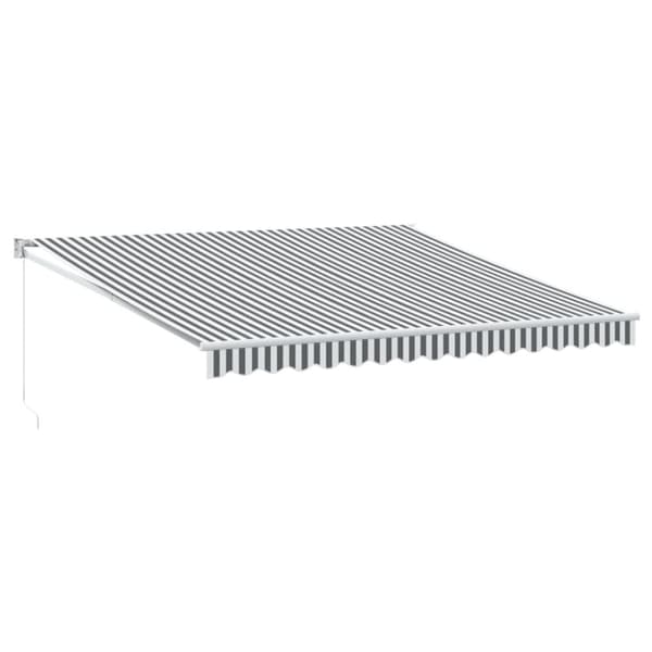 Markis infällbar antracit och vit 4x3 m tyg&aluminium