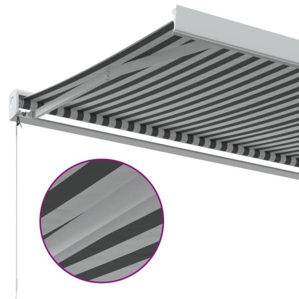 Markis infällbar antracit och vit 4,5x3 m tyg&aluminium