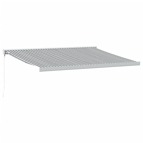 Markis infällbar antracit och vit 4,5x3 m tyg&aluminium