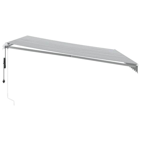markise 450x350 cm automatisk betjening antracitgrå og hvid