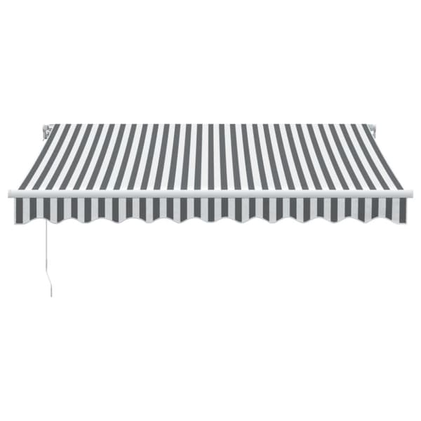 Markis manuellt infällbar med LEDs antracit och vit 300x250 cm