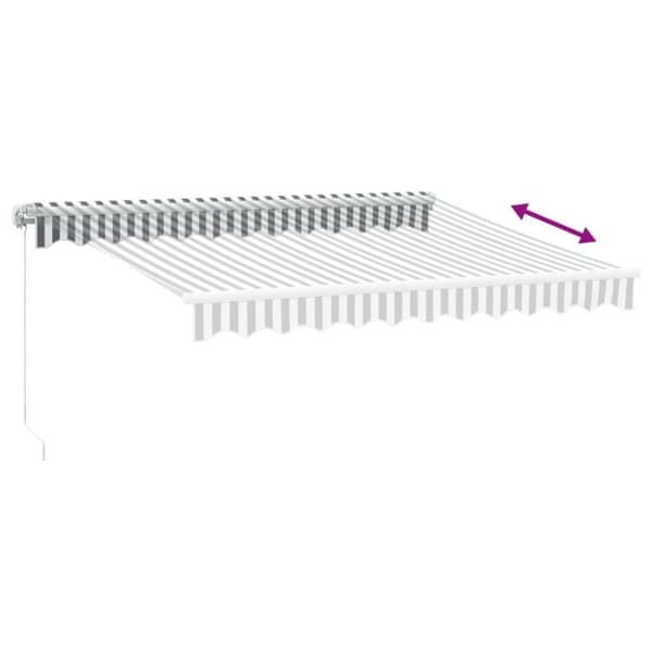 Markis manuellt infällbar med LEDs antracit och vit 300x250 cm
