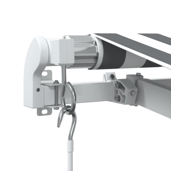 Markis manuellt infällbar med LEDs antracit och vit 300x250 cm