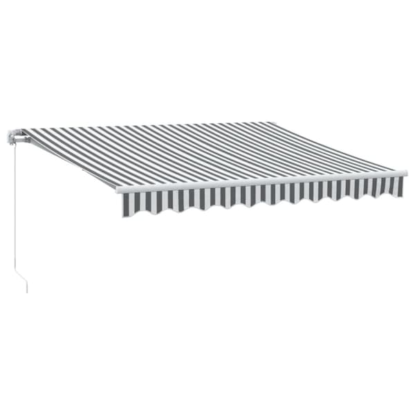 Markis manuellt infällbar med LEDs antracit och vit 300x250 cm