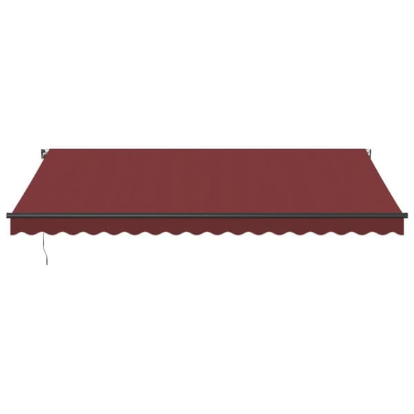 Markis manuellt infällbar med LEDs vinröd 450x350 cm