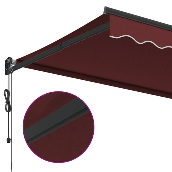 Markis automatiskt infällbar vinröd 450x300 cm
