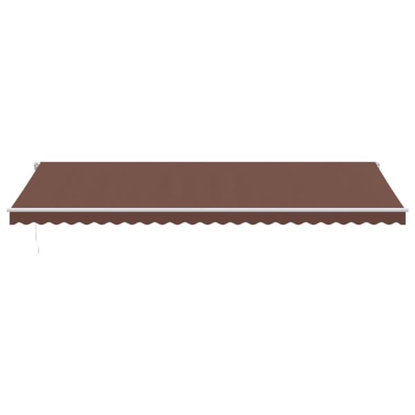 markise med LED-lys 600x300 cm automatisk betjening brun