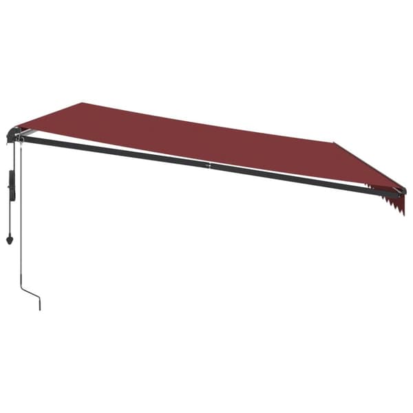 Markis automatiskt infällbar med LEDs vinröd 500x300 cm