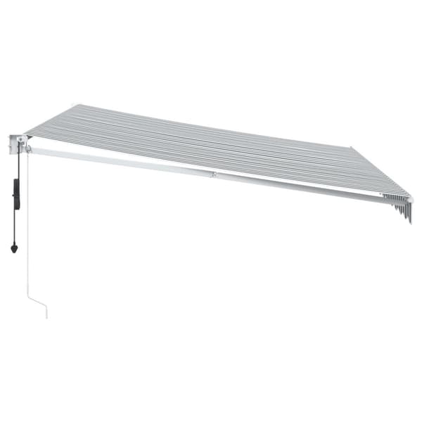 Markis infällbar antracit och vit 4x3 m tyg&aluminium