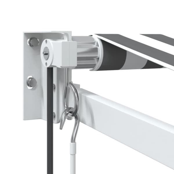 Markis infällbar antracit och vit 4x3 m tyg&aluminium