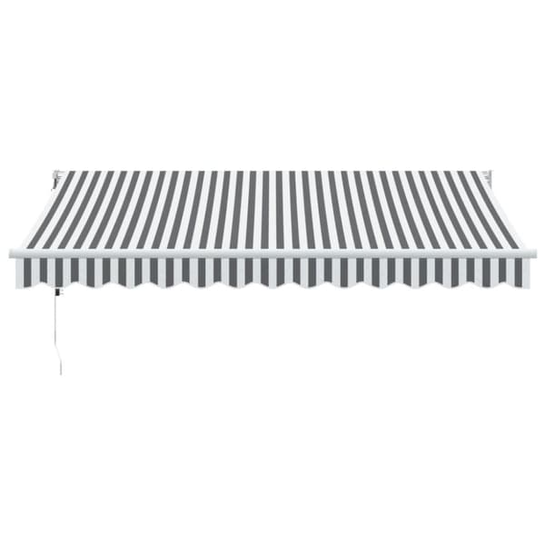 Markis infällbar antracit och vit 3,5x2,5 m tyg&aluminium