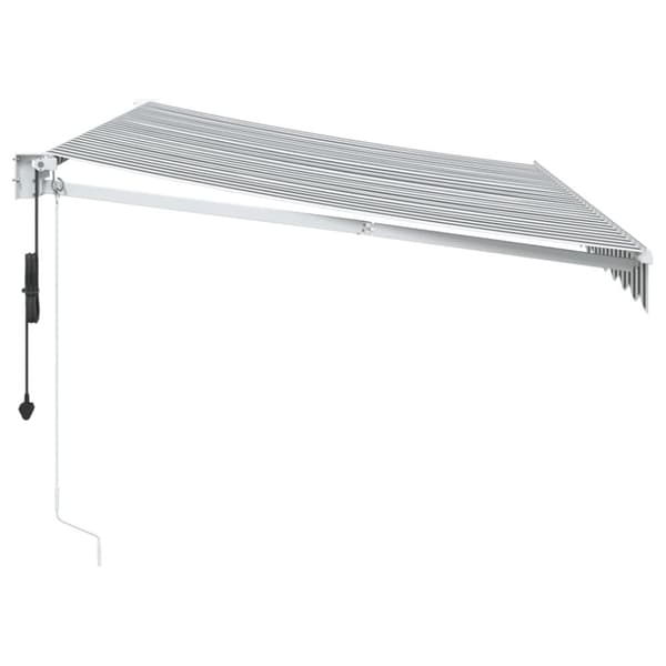 Markis infällbar antracit och vit 3,5x2,5 m tyg&aluminium