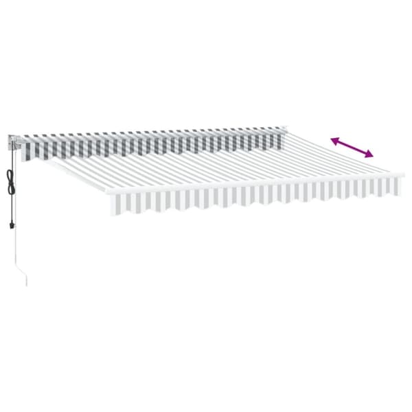 Markis infällbar antracit och vit 3,5x2,5 m tyg&aluminium