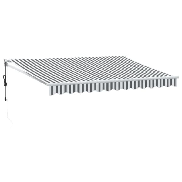 Markis infällbar antracit och vit 3,5x2,5 m tyg&aluminium