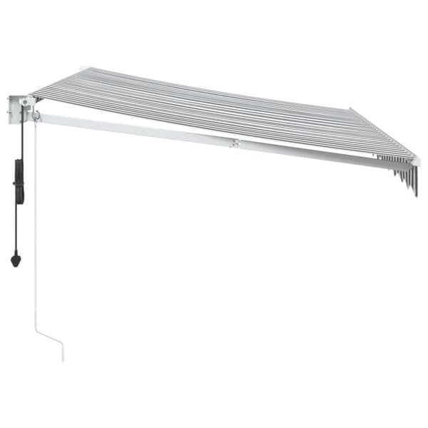 Markis infällbar antracit och vit 3x2,5 m tyg&aluminium