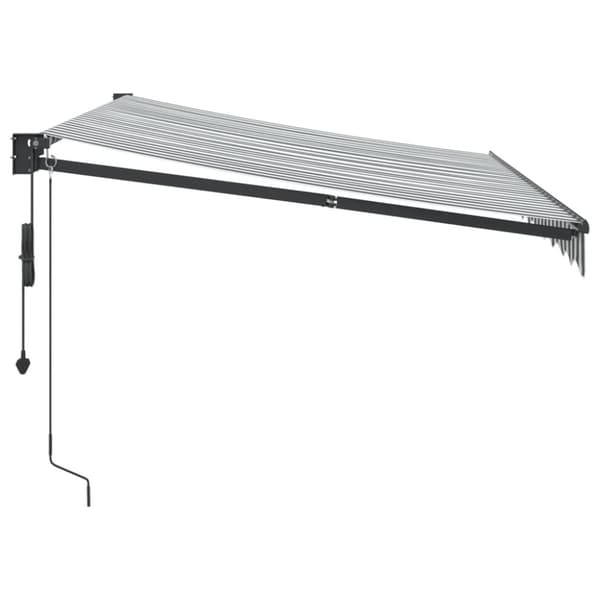 Markis infällbar antracit och vit 3x2,5 m tyg&aluminium