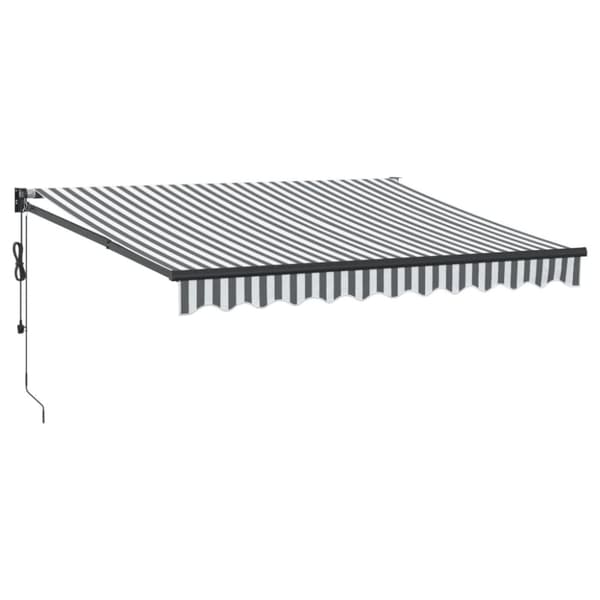 Markis infällbar antracit och vit 3x2,5 m tyg&aluminium