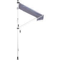 Westerly Clamp Markisgardin - CLP - Vit/Blå - 350x120 cm - Vattenavvisande och Anti-UV Canvas