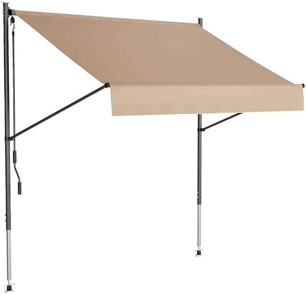 Utdragbar markis, vatten- och UV-resistent, justerbar höjd 200-300 cm,Khaki 250x120 cmKhaki 250x120 cm