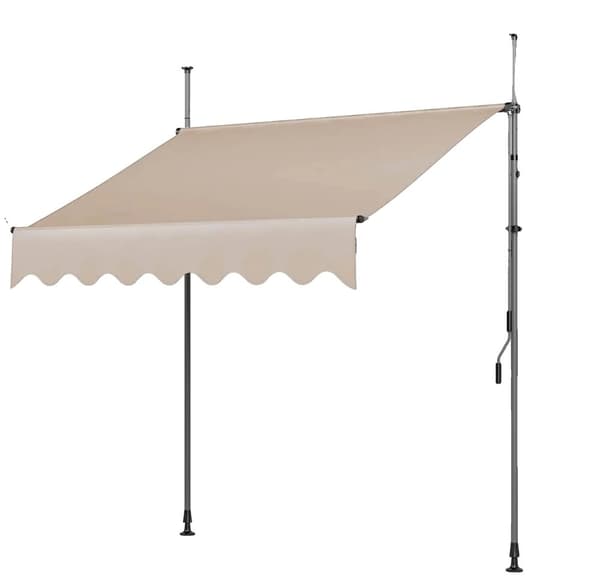 Utdragbar markis, vatten- och UV-resistent, justerbar höjd 200-300 cm,Khaki 250x120 cmKhaki 250x120 cm