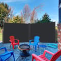 Miniatyrbild 3 av 4: LARS360 dubbelsidig utdragbar sidogardin - Ljusgrå - 160 x 600 cm - Solskydd och insynsskydd
