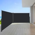 Miniatyrbild 4 av 4: LARS360 dubbelsidig utdragbar sidogardin - Ljusgrå - 160 x 600 cm - Solskydd och insynsskydd