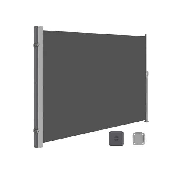 Rootzin sivumarkiisin varjostin - Ulkokäyttöön suojattu näyttö - UV-kestävä - 160 cm x 350 cm - Antrasiittirautalaatikko - Suojakorkki - 6,8 kg