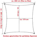 Pikkukuva 2 / 9: Rootz Sun Sail -katos - Varjostuspurje - Ulkomarkiisi - Vettä hylkivä - Repeämisenkestävä - 160g/m - 100% PES - Helppo asennus - Kermanvärinen - 3m x