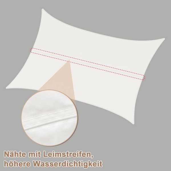 Rootz Sun Sail Markis - Skuggsegel - Solskydd - Vattentät & Soltät - 200g/m² PES-tyg - UV-skydd - 5 mm D-Ring - 300D Oxford - Beige - 1,5 m PE-rep - 9