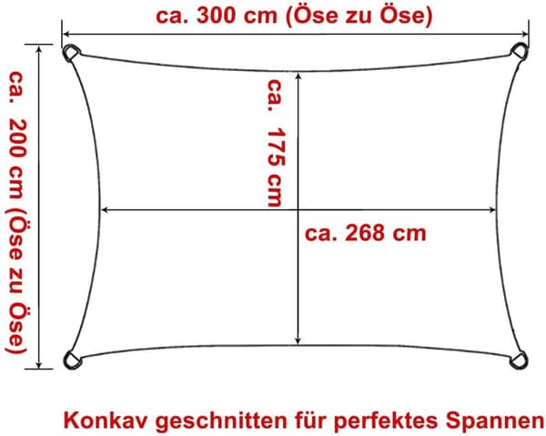 Rootz Sun Sail Canopy - Skyggefortelt - Udendørs solsejl - HDPE-stof - Rivefast - 180g/m² - 1,5m ledninger - 304 rustfrit stål - Creme - 35cm-100cm di