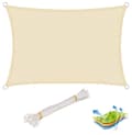 Miniatyrbillede 1 af 9: Rootz Sun Sail Canopy - Skyggefortelt - Udendørs solsejl - HDPE-stof - Rivefast - 180g/m² - 1,5m ledninger - 304 rustfrit stål - Creme - 35cm-100cm di