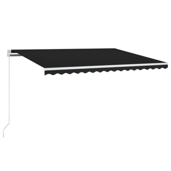 Markis manuellt infällbar med LED 450x300 cm antracit