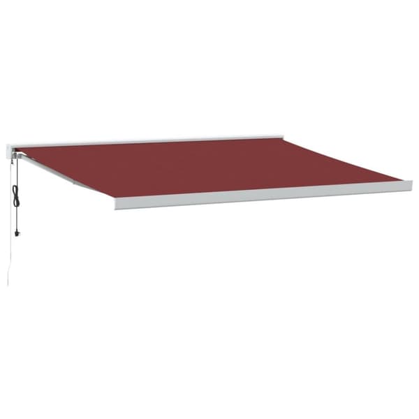 Markis automatiskt infällbar vinröd 450x300 cm