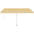 Miniatyrbild 2 av 2: Automatisk markis med vindsensor & LED 400x350 cm gul/vit
