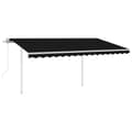 Miniatyrbild 2 av 2: Automatisk markis med vindsensor & LED 4,5x3,5 m antracit