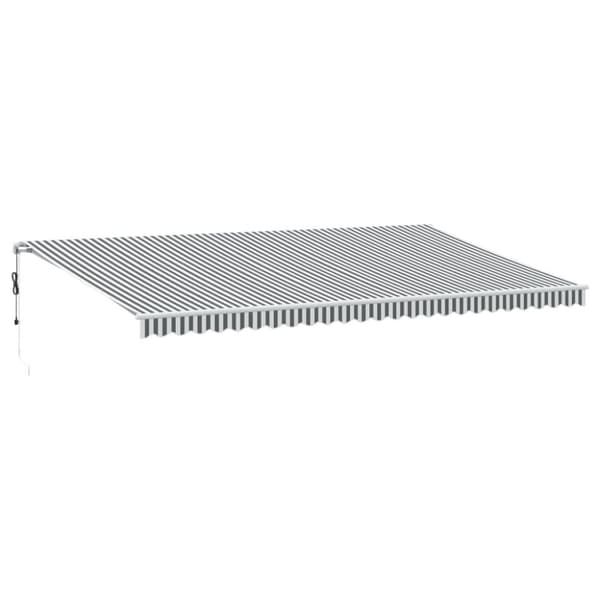 Markis automatiskt infällbar med LEDs antracit&vit 600x350 cm