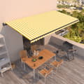 Miniatyrbild 1 av 2: Markis automatiskt infällbar 600x350 cm gul och vit