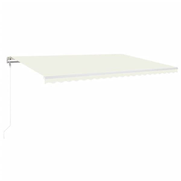 Automatisk markis med vindsensor & LED 500x350 cm gräddvit