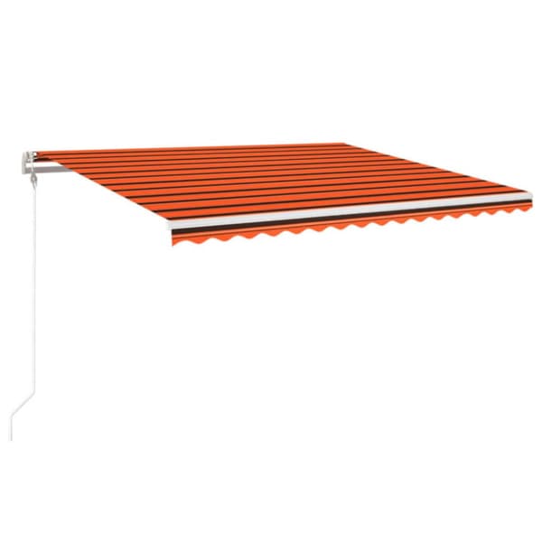 Automatisk markis med vindsensor & LED 400x350 cm orange/brun