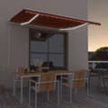 Miniatyrbild 1 av 2: Automatisk markis med vindsensor & LED 450x350 cm orange/brun
