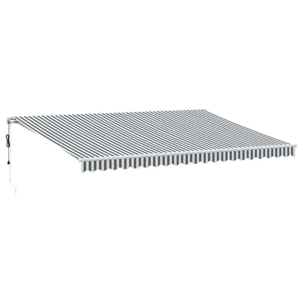 Markis automatiskt infällbar med LEDs antracit&vit 500x300 cm