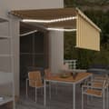 Miniatyrbild 1 av 2: Automatisk markis med vindsensor rullgardin LED 4x3m gul&vit