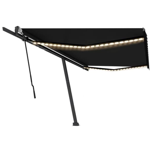 Markis manuellt infällbar med LED 500x300 cm antracit